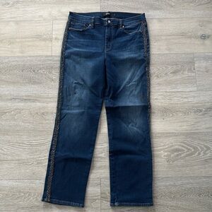 Navy blue Hudson Los Angeles jeans with silver chain detail Size 31 Women's